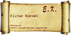 Eizler Kornél névjegykártya
